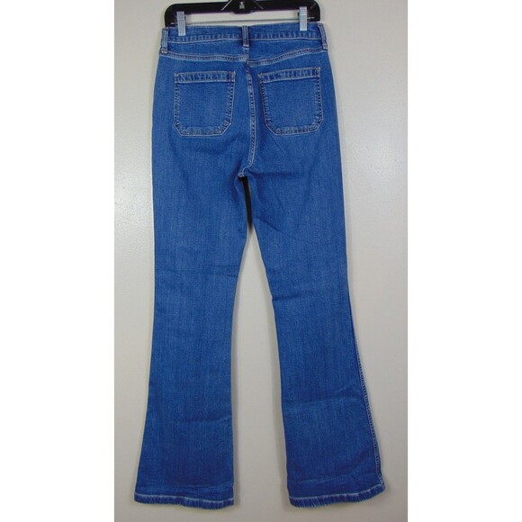 Gap 70's Flare High Rise Dark Wash Denim Jeans Women's Size 8 Tall Stretch 8T - Picture 4 of 8